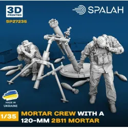 Spalah 27235 1/35 Set Of Model And Figures Mortar Crew With A 120-mm 2b11 Mortar