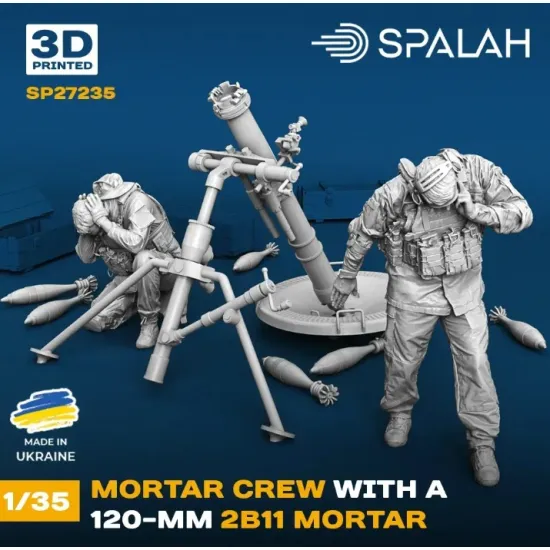 Spalah 27235 1/35 Set Of Model And Figures Mortar Crew With A 120-mm 2b11 Mortar