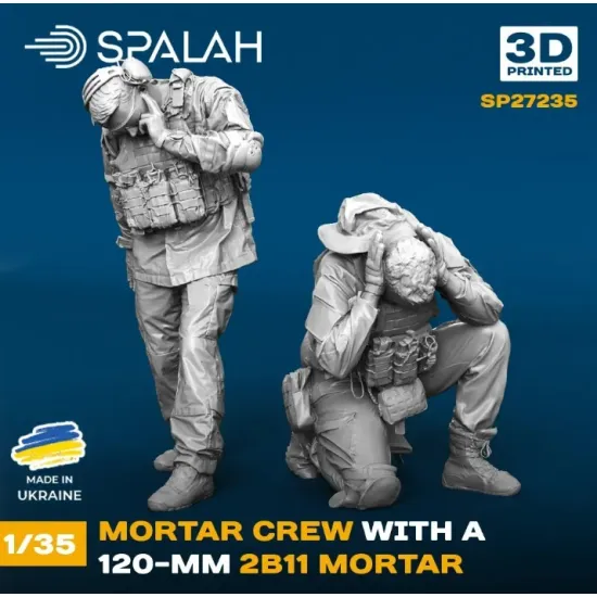 Spalah 27235 1/35 Set Of Model And Figures Mortar Crew With A 120-mm 2b11 Mortar