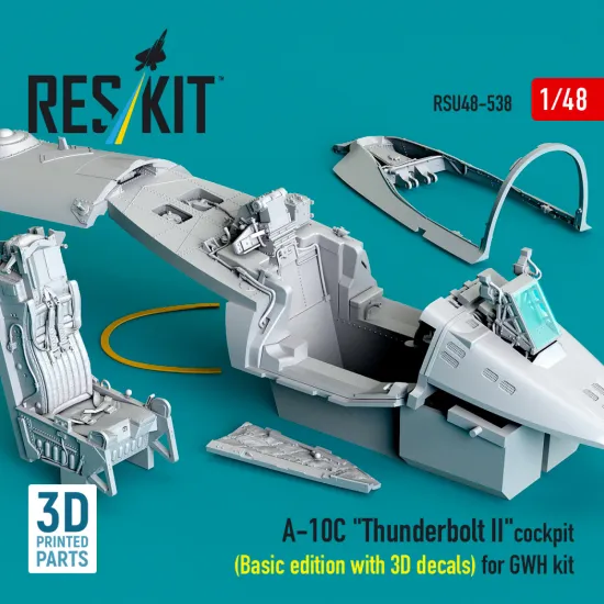 Reskit Rsu48-0538 1/48 A-10c Thunderbolt Ii Cockpit Basic Edition With 3d Decals For Gwh Kit