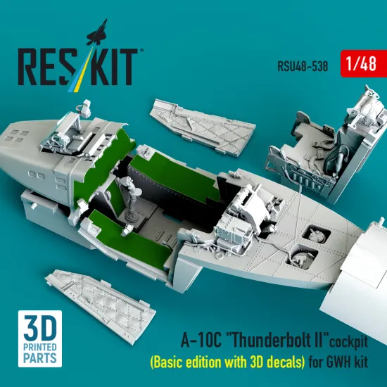 Reskit Rsu48-0538 1/48 A-10c Thunderbolt Ii Cockpit Basic Edition With 3d Decals For Gwh Kit