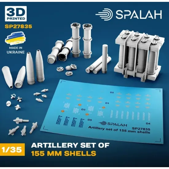 Spalah 27835 1/35 Set Of Scale Models Artillery Set Of 155mm Shells