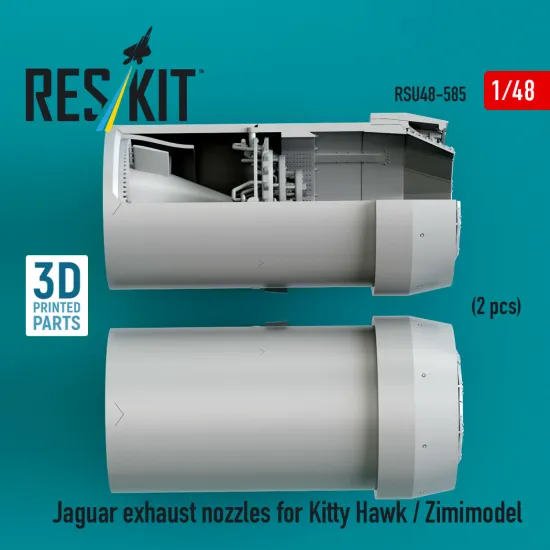 Reskit Rsu48-0585 1/48 Jaguar Exhaust Nozzles For Kitty Hawk / Zimimodel 3d Printed