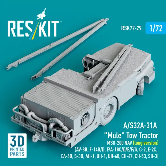 Reskit Rsk72-0029 1/72 A/S32a-31a Mule Tow Tractor Msu-200 Nav Long Version