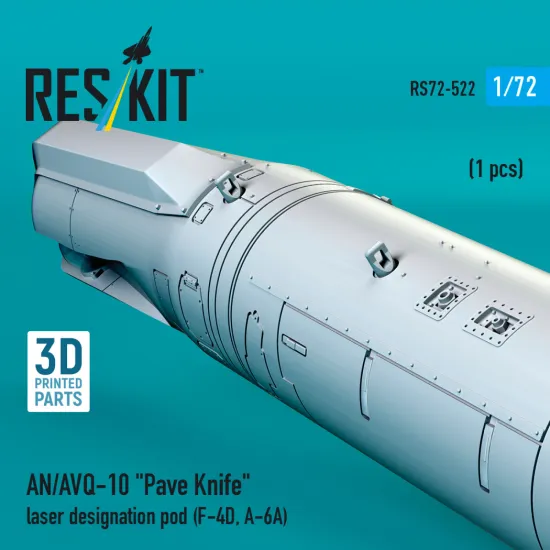 Reskit Rs72-0522 1/72 An/Avq-10 Pave Knife Laser Designation Pod 1 Pcs F-4d A-6a