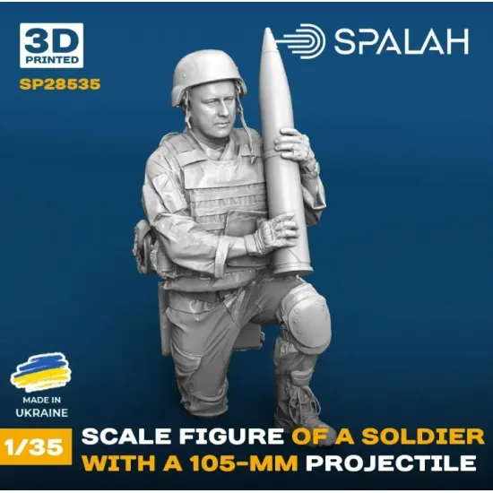 Spalah 28535 1/35 Figure Soldier With 105 Mm Projectile
