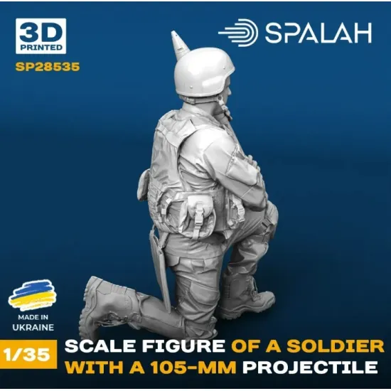 Spalah 28535 1/35 Figure Soldier With 105 Mm Projectile