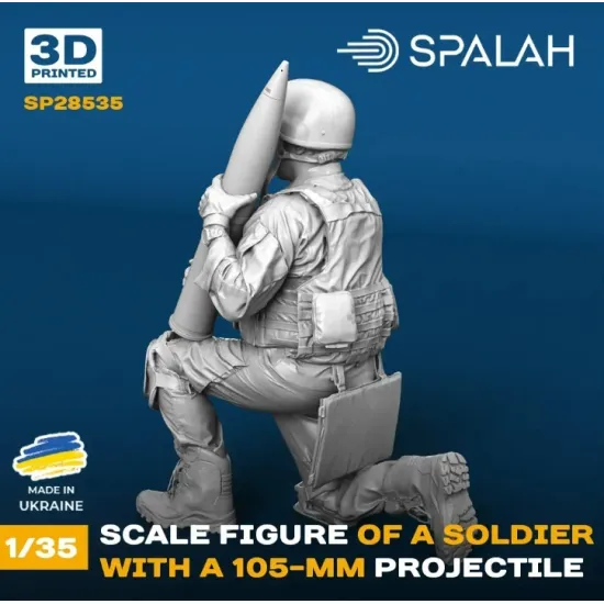 Spalah 28535 1/35 Figure Soldier With 105 Mm Projectile