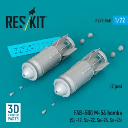 Reskit Rs72-0568 1/72 Fab-500 M-54 Bombs 2 Pcs Resin Kit