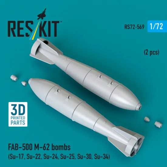 Reskit Rs72-0569 1/72 Fab-500 M-62 Bombs 2 Pcs Resin Kit