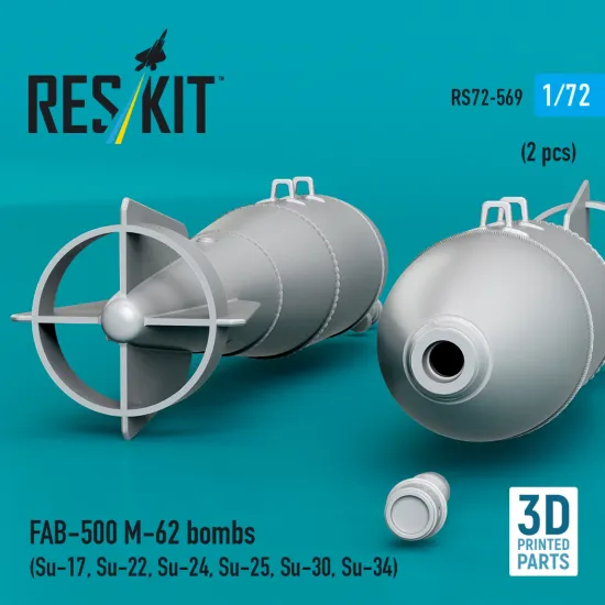 Reskit Rs72-0569 1/72 Fab-500 M-62 Bombs 2 Pcs Resin Kit
