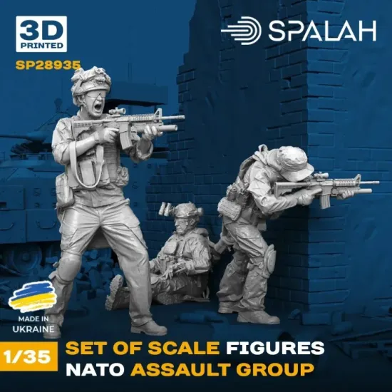 Spalah 28935 1/35 Set Of Figures Nato Assault Group Resin Model