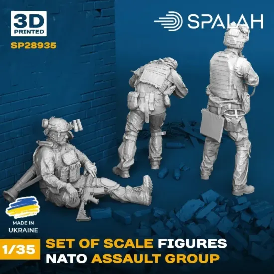 Spalah 28935 1/35 Set Of Figures Nato Assault Group Resin Model