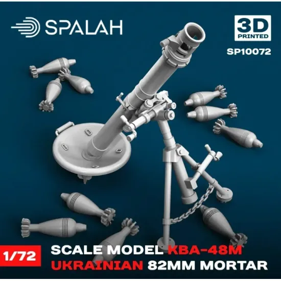 Spalah 10072 1/72 Scale Model Ukrainian Mortar Caliber 82-mm Kba-48m Resin Model