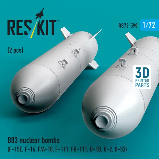 Reskit Rs72-0590 1/72 B83 Nuclear Bombs 2 Pcs Resin Kit