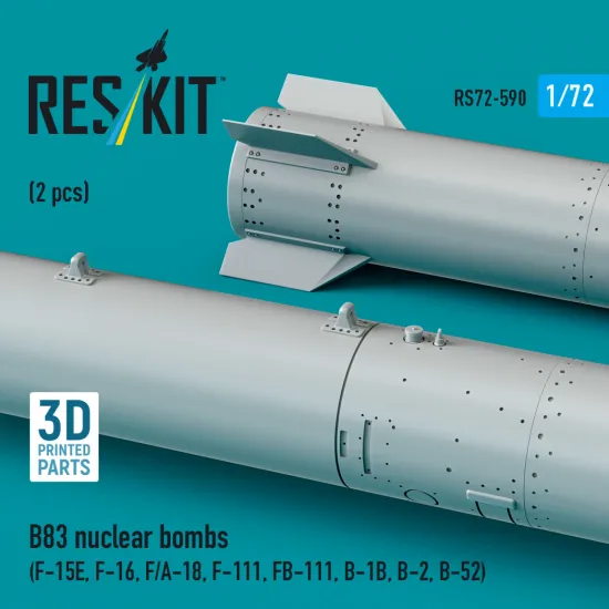 Reskit Rs72-0590 1/72 B83 Nuclear Bombs 2 Pcs Resin Kit