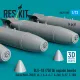 Reskit Rs72-0597 1/72 Blu-1b 750lb Napalm Bombs Finned Mxu-393/B 4 Pcs Resin Kit
