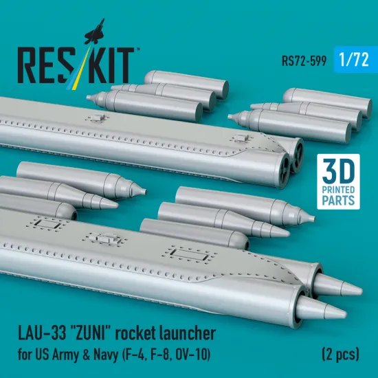 Reskit Rs72-0599 1/72 Lau-33 Zuni Rocket Launcher For Us Army And Navy 2 Pcs