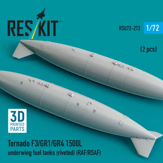 Reskit Rsu72-0272 1/72 Tornado F3/Gr1/Gr4 1500l Underwing Fuel Tanks Riveted Raf/Rsaf