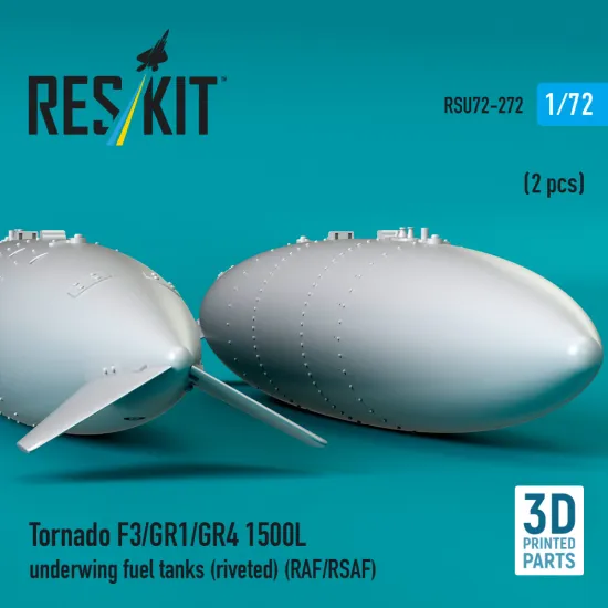 Reskit Rsu72-0272 1/72 Tornado F3/Gr1/Gr4 1500l Underwing Fuel Tanks Riveted Raf/Rsaf