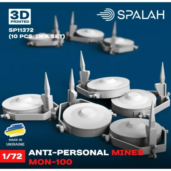 Spalah 11372 1/72 Set Of Scale Models Anti-personnel Mines Mon-100 10 Pcs Resin Model
