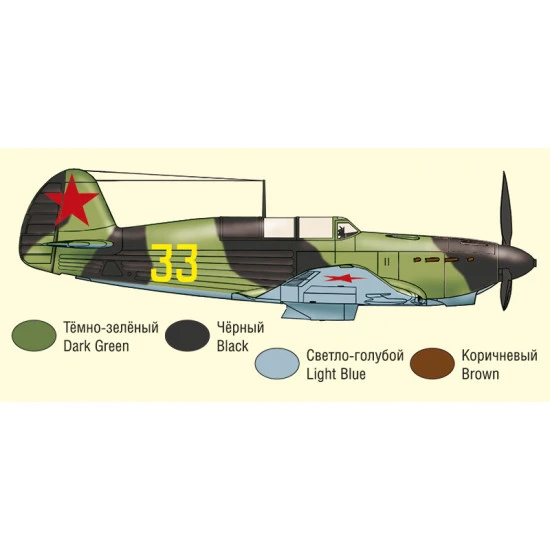 Yakovlev Yak-7B Russian fighter, ace P. Pokryshev 1/48 Ark Models 48011