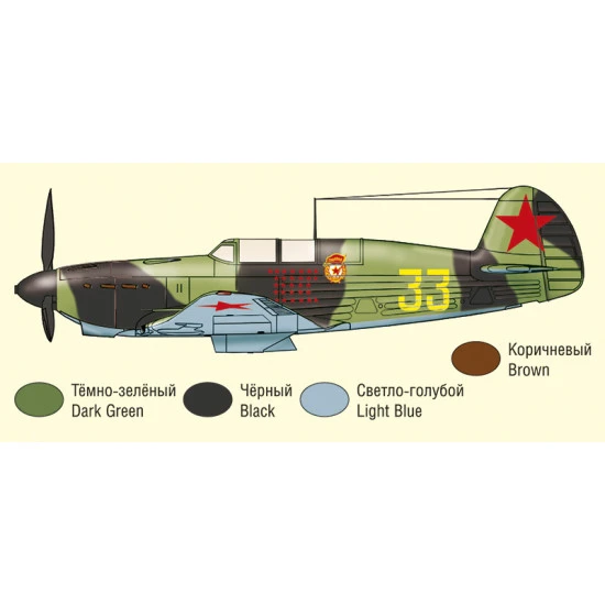Yakovlev Yak-7B Russian fighter, ace P. Pokryshev 1/48 Ark Models 48011