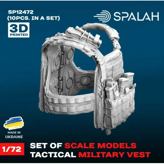 Spalah 12472 1/72 Set Of Scale Models Tactical Military Vest 10 Pcs Resin Model