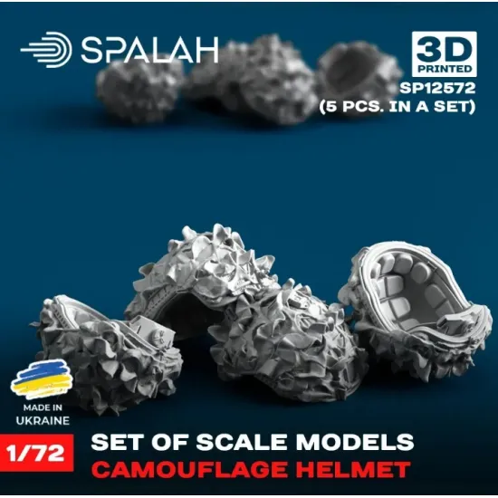 Spalah 12572 1/72 Set Of Scale Models Camouflage Helmet 5 Pcs Resin Model