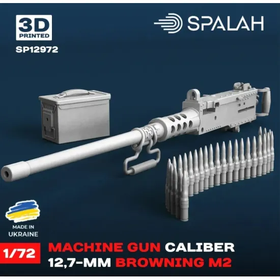 Spalah 12972 1/72 Scale Model 12/7 Mm Browning M2 Machine Gun Resin Model