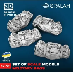 Spalah 20372 1/72 Set Of Scale Models Military Bags 4 Pcs Resin Model