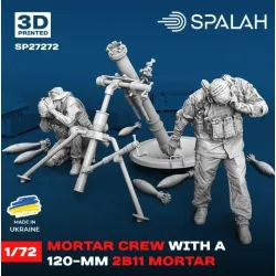 Spalah 27272 1/72 Set Of Model And Figures Mortar Crew With A 120-mm 2b11 Mortar Resin Model