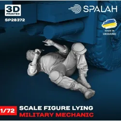 Spalah 28372 1/72 Figure Lying Military Mechanic Resin Model
