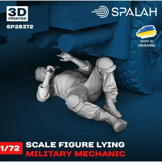 Spalah 28372 1/72 Figure Lying Military Mechanic Resin Model
