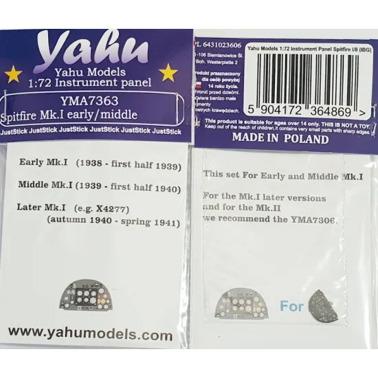 Yahu Model Yma7363 1/72 Spitfire I Early/Middle Ibg