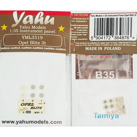 Yahu Model Yml3519 1/35 Opel Blitz 3t Tamiya
