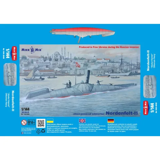 Mikro Mir 144-040 1/144 Nordenfelt 2 Steam-powered Submarine Plastic Model Kit