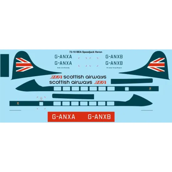 26decals 72-10 1/72 Bea Speedjack Heron Decal For Aircraft