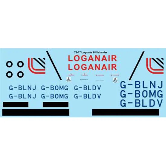 26decals 72-17 1/72 Lognair Islander Decal For Aircraft