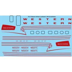 26decals 72-21 1/72 Western L-749 Constellation Decal For Aircraft