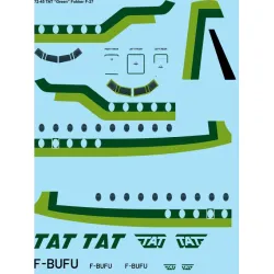 26decals 72-45 1/72 Tat Green Fokker F-27 Decal For Aircraft