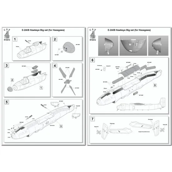Cat4-r72014 1/72 E-2a/B Hawkeye Big Set For Hasegawa Conversion Kit