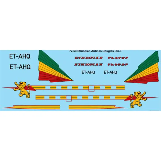 26decals 72-53 1/72 Ethiiopian Douglas Dc-3 Decal For Aircraft