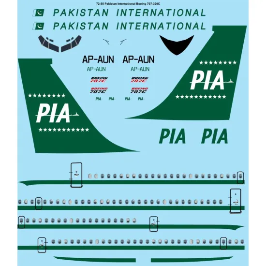 26decals 72-55 1/72 Pia Delivery Boeing 707-320c Laser Decal For Aircraft