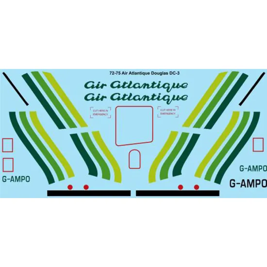 26decals 72-75 1/72 Air Atlantique Douglas Dc-3 Decal For Aircraft