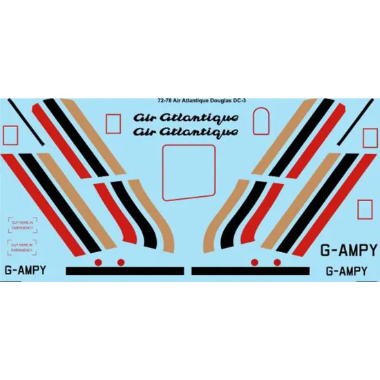 26decals 72-78 1/72 Air Atlantique Douglas Dc-3 Decal For Aircraft
