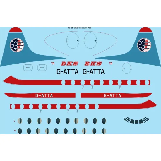 26decals 72-89 1/72 Bks Viscount 700 Decal For Aircraft