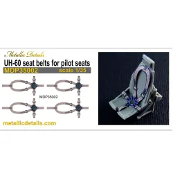 Metallic Details Mdp35002 1/35 3d Pilot Seatbelt Decals For Uh-60 Black Hawk Set For 4 Seats