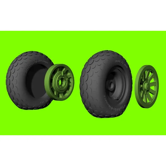 Lf Models 3d7241 1/72 Mustangs Weighted Wheels Oval Tread For All Kits