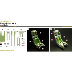 Metallic Details Mdp32033 1/32 3d Seatbelt Decals For Martin-baker Mk 9 Ejection Seat Set For 2 Seats